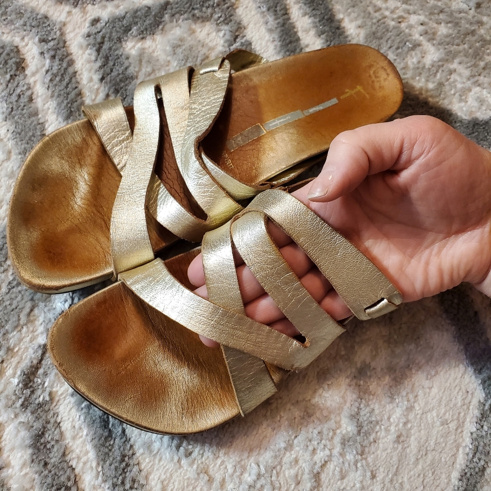 Leather Metallic Italian Sandals